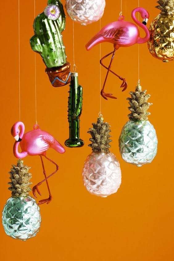 adornos de Navidad en forma de fruta cactus flamenco