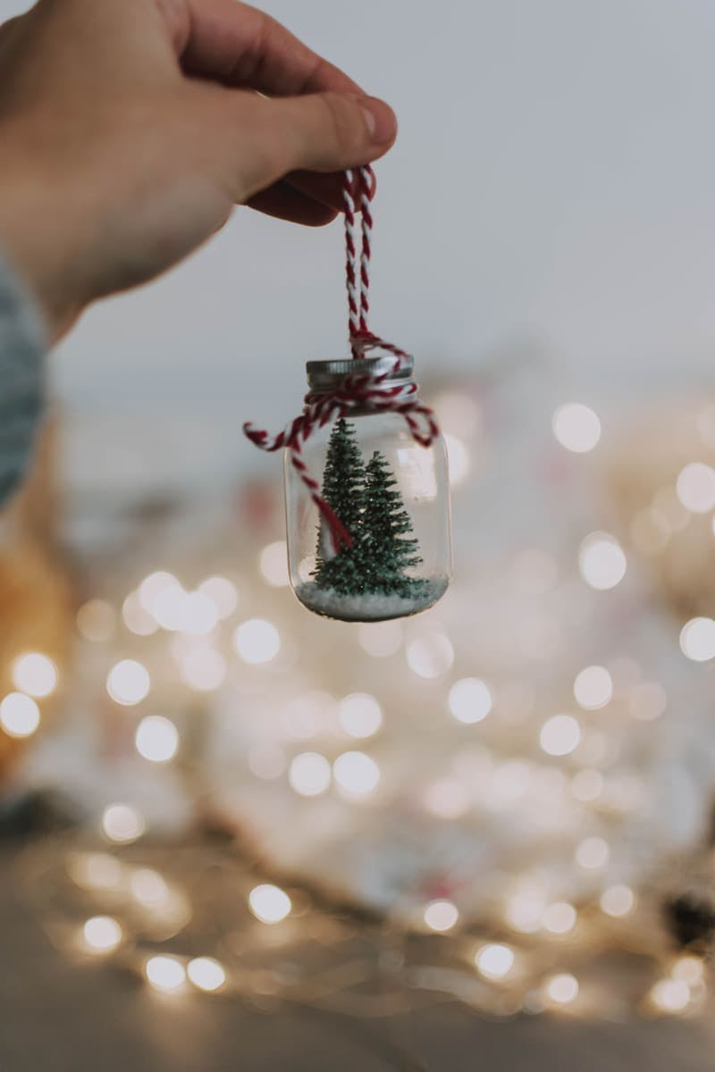 mini árbol de Navidad en un adorno