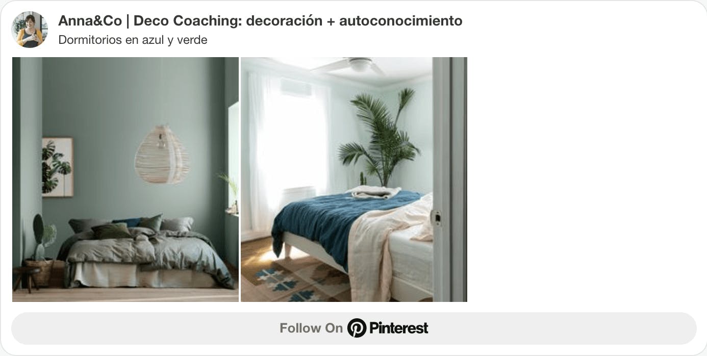 Tablero Pinterest dormitorios verdes y azules